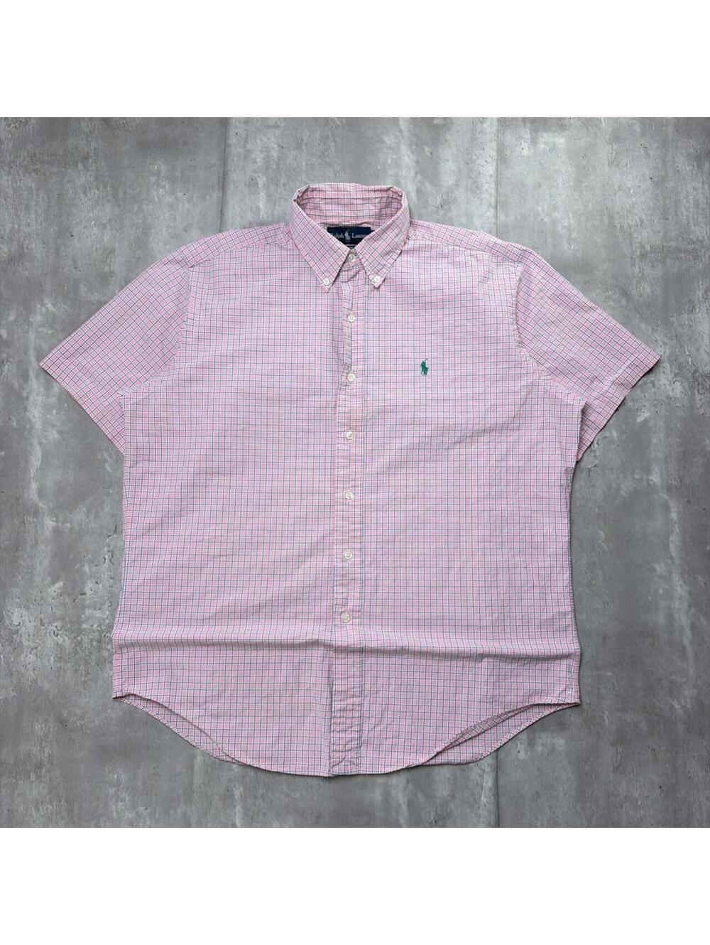Vintage Pink Polo Ralph Lauren Plaid Button Up Shirt